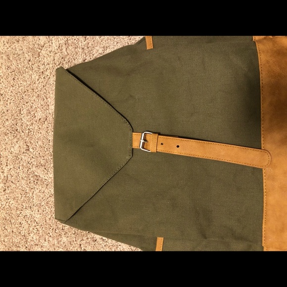 NWT Olive Green canvas book bag - Picture 7 of 8